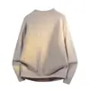 Tricô Falso de Duas Peças Allin Masculino Outono e Inverno Nova Moda High-End Gola V Retrô Quente Tricô Solto Cinza Escuro