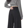 Pantalones Casuales de Cintura Alta para Mujer Color Gris Otoño 2026 Estilo Coreano Diseño de Nicho Sueltos Estilo Europeo y Americano Pantalones de Traje
