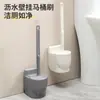 Escova de Vaso Sanitário para Uso Doméstico, Sem Cantos Mortos, Montada na Parede, Sem Necessidade de Furar, Conjunto Dois em Um de Chão, Escova de Vaso Sanitário de Cerdas Macias para Vaso Sanitário Accovacciato com Cabeças Intercambiáveis