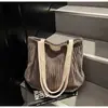Bolsa de Hombro Grande de Pana para Mujer, Nueva de Otoño e Invierno, Estilo Japonés y Coreano, Bolsa de Viaje para el Trabajo, Bolsa Tote Casual para Mujer