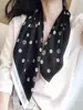 Pañuelo de seda pequeño con estampado de verano y otoño para mujer, pequeño, largo, de alta gama, estilo francés, cuadrado, para atar y atar.
