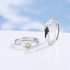Anillo de pareja voladora doble Biyi de plata de ley 925 original, diseño nicho, anillo de epoxi, joyería de anillo abierto para hombres y mujeres
