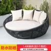 Cama Redonda Externa Lazer Rattan Piscina Sofá-Cama Cama de Terraço Varanda Cadeira de Salão Praia Grande Mobiliário de Rattan Arte em Rattan