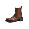 Couro bovino de primeira camada lavado para indústria pesada! Novas Botas Martin Elegantes de Luxo Leve Outono e Inverno 2024 Botas Curtas Chelsea