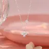 Collar con Colgante de Trebol de Cuatro Hojas de Plata Pura S999 y Circonita para Mujer 2025 Nuevo Cadena para Clavícula de Temperamento Casual de Alta Gama Dropshipping