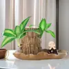 Planta da sorte hidropônica de madeira brasileira, planta verde florida, planta hidropônica de vaso para interior, figura de árvore Groot, com botões o ano todo
