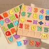 Quebra-Cabeça Digital de Formas para Crianças Painel de Pegar com a Mão para Educação Infantil Combinando 26 Letras Quebra-Cabeça de Blocos de Construção Montáveis Brinquedo