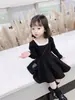 Vestido Fresco de Cuadrado Plisado para Niñas 2026 Otoño Nuevo Estilo Coreano Vestido de Punto Liso tipo Princesa para Bebés