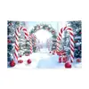 Decoração de fundo de Natal com boneco de neve e Papai Noel, atmosfera festiva, tecido decorativo para pendurar, personalização externa
