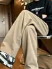 Pantalones Casuales de Algodón Lavado de Color Sólido para Hombre, Pantalones de Pierna Ancha Rectos Sueltos Vintage de Otoño, Pantalones de Trabajo Juveniles Versátiles de Moda