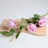 Rosa de simulación, 3 pequeñas rosas de franela, paquete para San Valentín, boda, decoración del hogar, flores falsas de simulación, transfronterizas