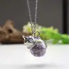 Pingente de Cabaça Cristal Rosa Cristal Branco Cristal Ametista Pedra Bruta Pingente Colar Pingente Garrafa de Cabaça Pingente