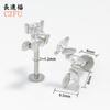 Brincos Stud de Aço Inoxidável Zircônia Geométricos, Design de Flor e Borboleta, Studs Versáteis para Cartilagem da Orelha, Studs Espirais Internos para Lábio, Joias para Piercing
