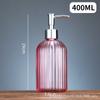 Frasco de Vidro Colorido com Listras Verticais para Álcool em Gel 400ml Frasco de Vidro Recarregável para Shampoo e Gel de Banho Conjunto de Frascos Vazios em Estoque