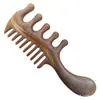 Pente de Madeira de Sândalo para Mulheres, Pente de Dentes Largos para Cabelos Longos, Pente Espessado de Dentes Duplos para Massagem na Cabeça e Couro Cabeludo, Cuidados com os Cabelos