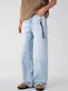 Jeans Rectos de Verano Lktm para Hombre Color Azul Glaciar Americano para Hombres y Mujeres Cleanfit Sencillos Pantalones Largos de Pareja
