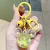 Mini Cabeza de Mickey Botella de Arena Líquida Parpadeante Llavero Colgante para Mochila Llavero de Decoración de Arena Líquida Regalo de Graduación