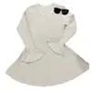 Vestido de punto estilo francés para mujer, nueva colección de otoño, diseño de manga larga, entallado en la cintura, efecto adelgazante, elegante vestido corto