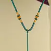 Corda para Pingente de Colar Tecida à Mão Pingente de Jade Pingente de Jade Dourado Corda para Pendurar para Homens e Mulheres Vermelho e Preto Atacado