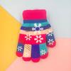Guantes Gruesos de Doble Capa para Niños, Guantes Cálidos de Cinco Dedos para Niños y Niñas, Guantes Cálidos para Estudiantes, Guantes de Dibujos Animados de Seis Colores