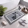 Alfombrilla de baño de alta gama, con patrón de conchas de sal marina estilo coreano, de felpa, antideslizante y absorbente, para el baño o el inodoro