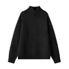 Moda masculina outono e inverno estilo old money suéter de gola alta com botões reversível, estilo coreano, bonito, cor sólida, suéter casual versátil