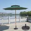 Guarda-sol de Exterior, Guarda-sol de Pátio, Guarda-sol de Sol, Guarda-sol de Barraca de Camping, Guarda-sol de Coluna Central para Proteção Solar de Jardim, Guarda-sol de Praia de Lazer com Manivela