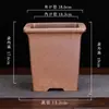 Vaso de flor de orquídea de areia roxa Yixing queima em alta temperatura queima de madeira quadrado retrô tubo de sinalização alto vaso para bonsai de mesa monte antigo atacado