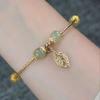 Pulsera Hoja de Jade Hetian de Imitación Natural Yiye Zhiqiu Femenina Ins Nicho 2023 Nueva Joyería Artística Vintage