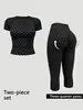 Conjunto de Ropa de Yoga de Lunares Transfronterizo Nuevo 2026 para Mujer, Casual para Exteriores y para el Trabajo Diario, En Stock Venta al por Mayor de Fábrica de Ropa de Yoga