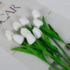 Tulipas Artificiais Marrons de Flor de PU com Toque Realista, Sensação Hidratante, Adequadas para Decorações de Casamento e Sala de Estar, Buquês Decorativos, Flores Artificiais