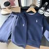2026 Nova Coleção Primavera e Outono Roupas Infantis Conjunto de Moletom e Calça de Moletom Estilo Acadêmico Simples para Meninos Venda por Atacado