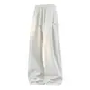 Pantalones deportivos negros para hombre cl deportivos pantalones limpios marca de moda americana otoño deconstruidos largos holgados empalme ajuste caída casual