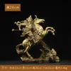 Ornamentação de Latão de Guan Gong Montado a Cavalo para Atrair Riqueza, Artesanato em Metal para Decoração de Sala de Estar e Escritório, Estátua de Cobre para Adoração em Altar