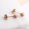 Moda Novo Simples All-match Fosco Rodada Brincos de Contas Ouro Rosa Moda Titânio Aço Brincos Casal Presente Estilo Feminino
