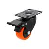 Rueda universal 2 pulgadas oro diamante naranja núcleo negro móvil freno lateral rueda Vientian rueda pp rueda para cama médica industrial carro de rueda pequeña