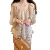 Vestido Camisola Bordado Dorado Brillante Rama Primavera y Otoño Nuevo Estilo Chino con Chaqueta Cardigan Diagonal para Aire Acondicionado