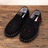 2026 Novos Sapatos de Pano Estilo Chinês Velho Pequim, Bordado em Pano Puro, Solado de Borracha Plano, Bordado Facial, Estilo Étnico Masculino
