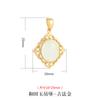 S925 Sterling Silver Oval Jasper Pingente Colar Elegante e Atmosférico Estilo Palácio Antigo e Hotan Set Chain Pingente Mulheres
