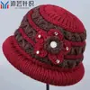 Moda de invierno gorro de lana grueso y cálido con forro polar para ancianos para mujeres, mamá, sombrero para mediana edad y ancianos