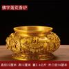 Ruiju Metal Latão Queimador de Incenso Lótus Ornamento Caractere Buda Queimador Oferenda para Casa Areia Queimador de Incenso Sândalo Artesanato Budista