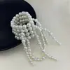 Pulsera de Perlas Vintage Simple Estilo Francés para Mujer Pulsera de Cuentas Envolvente Multicapa Borla Pulsera de Nicho Elegante de Alto Nivel