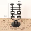 Adornos de Candelabro Retro de Hierro Fundido, Lámparas Antiguas de Hierro Estilo Chino Nuevo, Lámparas de Sala de Té Zen Folclóricas, Lámparas de Pie Estilo Wabi-Sabi