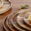 Bandeja Ovalada Creativa de Madera de Acacia Estilo Japonés Tapete Aislante de Calor Plato de Madera Plato de Cena de Madera Plato para Pastel Dim Sum Casero