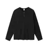 Jie Zhan Roupas Masculinas Camiseta de Manga Longa Henry Preguiçoso Primavera Nova Marca de Moda de Rua Cleanfit Camiseta Casual Simples