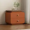Criado-mudo minimalista na cor creme para uso doméstico, modelo novo moderno, mesa de cabeceira com armazenamento em couro para quarto, fácil de instalar, criado-mudo minimalista