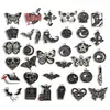 Accesorios para Joyería de Aleación con Goteo de Aceite DIY Colgantes de Mariposa Oscura Murciélago Pendientes Pendientes Pulsera Colgante W508