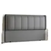 Nuevo estilo cabecera suave tapizada respaldo madera maciza cuero genuino suave tapizada cabecera compra individual cama respaldo ultra-delgado madera maciza de pie doble cabecera