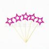 Estrella de Cinco Puntas Hueca Multicolor con Purpurina Láser Inserto para Pastel Hermosa Estrella Tridimensional Plug-in Decoración para Fiesta de Horneado