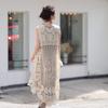 Nuevo Estilo Primavera y Verano 2026 Chaleco de Algodón Puro para Mujer, Chaleco de Punto Calado Tejido a Crochet de Longitud Media, Corto Adelante y Largo Atrás, Top Retro